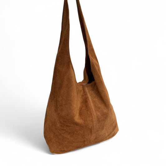 Übergroße Umhängetasche aus Wildleder in zahlreichen Farben