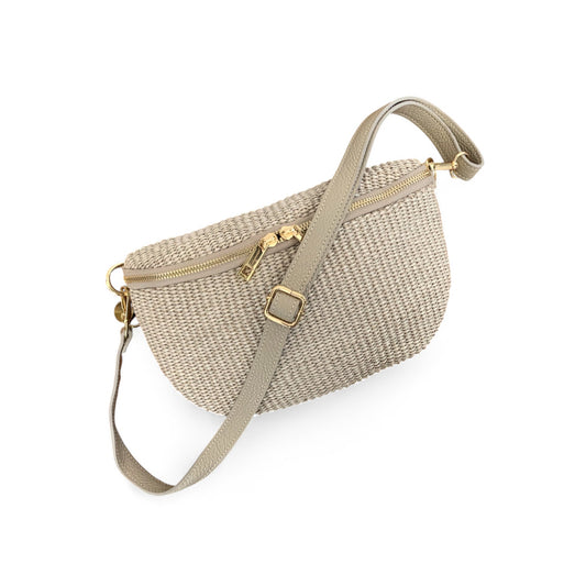 Sac banane en paille tressée dans de nombreuses couleurs - Rosie