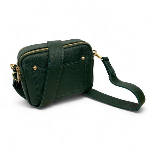 Sac Double Zip en Cuir Vert Foncé - Victoria