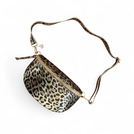 Sac banane en cuir rose clair