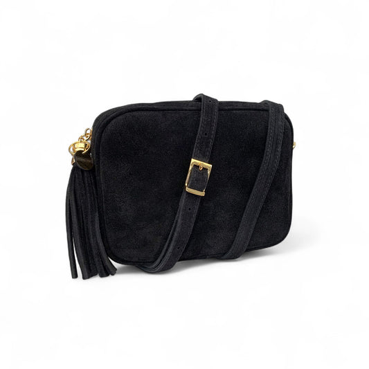 Sac bandoulière en daim noir