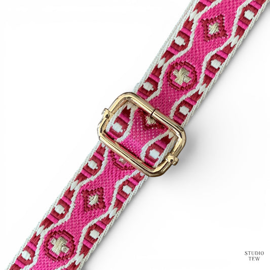 Pink, Beige & Gold Bag Strap - STUDIO TEW
