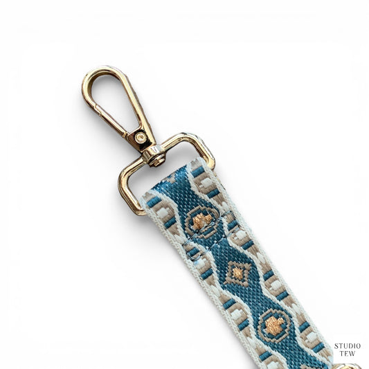 Teal, Taupe & Beige Bag Strap - STUDIO TEW