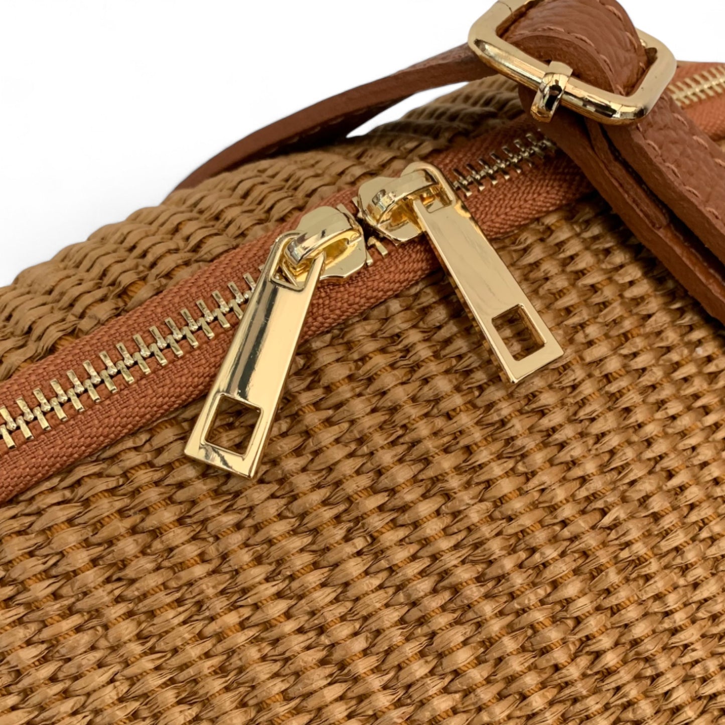 Tan Raffia Bum Bag - Rosie