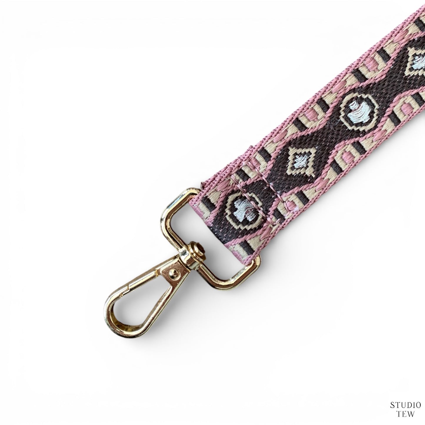Mauve Pink & Brown Bag Strap - STUDIO TEW