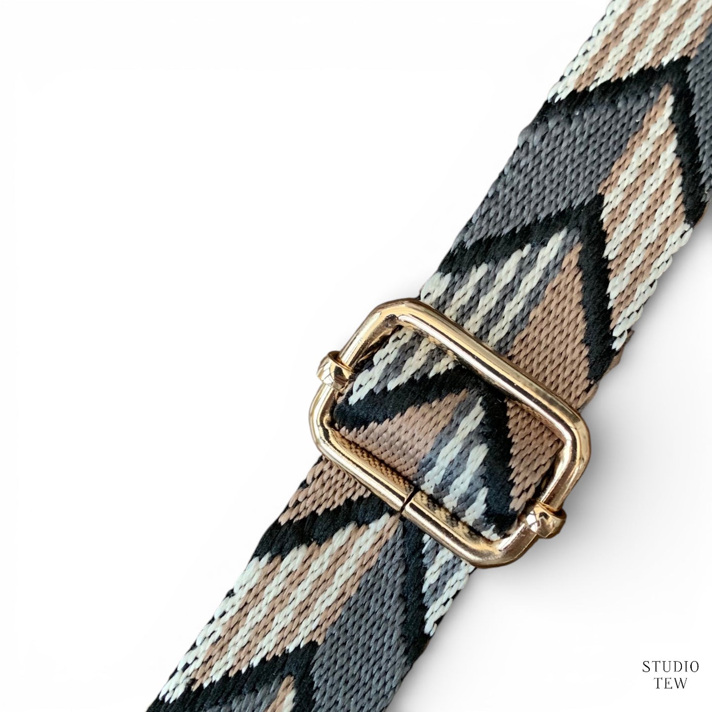 Grey & Taupe Chevron Bag Strap - STUDIO TEW