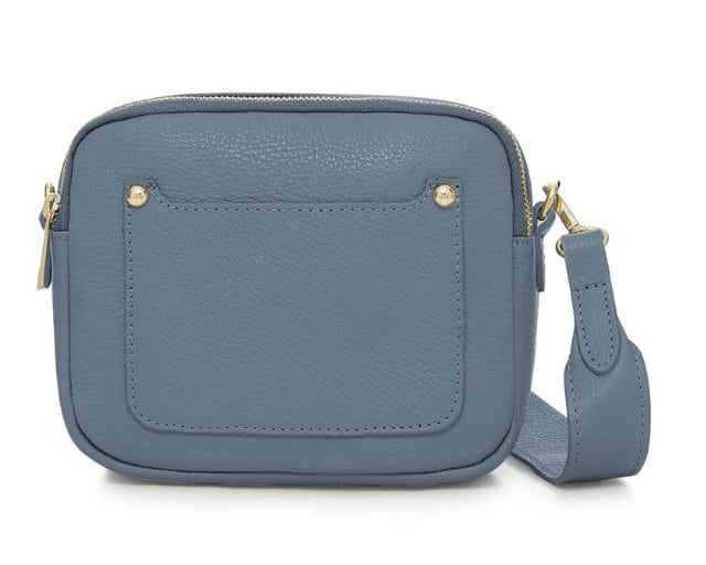 Blue Leather Double Zip Bag - Victoria STUDIO TEW