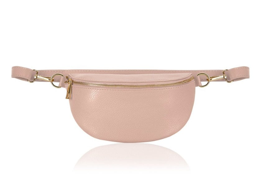 Light Pink Leather Bum Bag - Aurora STUDIO TEW