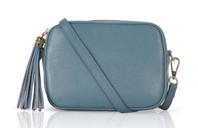 Goblin Blue Leather Crossbody Bag With Tassel - Darcy STUDIO TEW