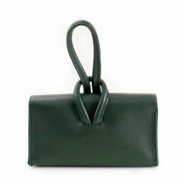 Dark Green Leather Loop Handle Bag - Claris STUDIO TEW