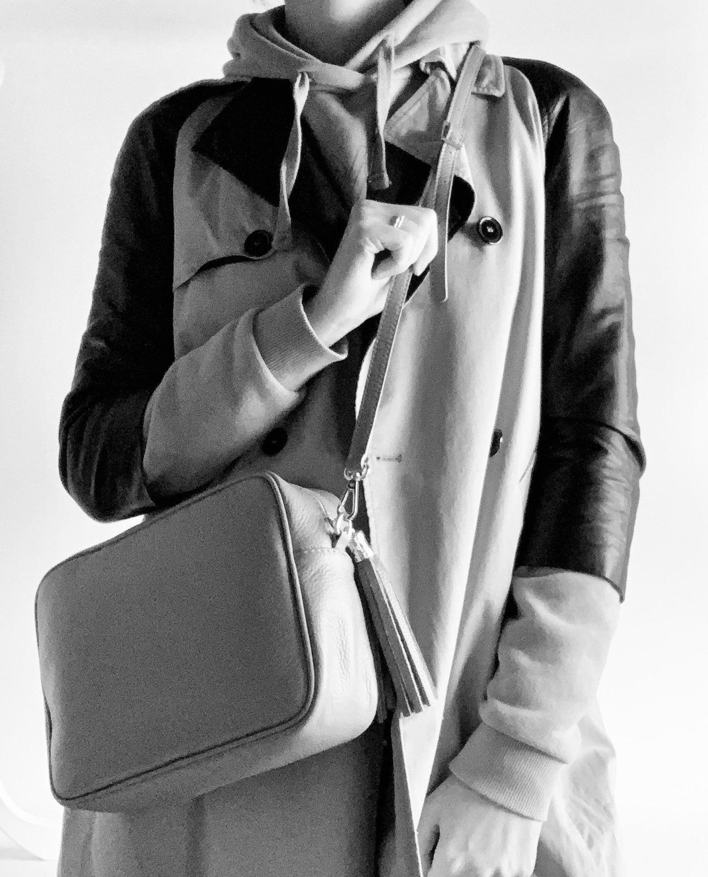 Silver Large Crossbody Bag - Darcy STUDIO TEW