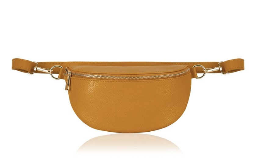 Mustard Leather Bum Bag - Aurora STUDIO TEW