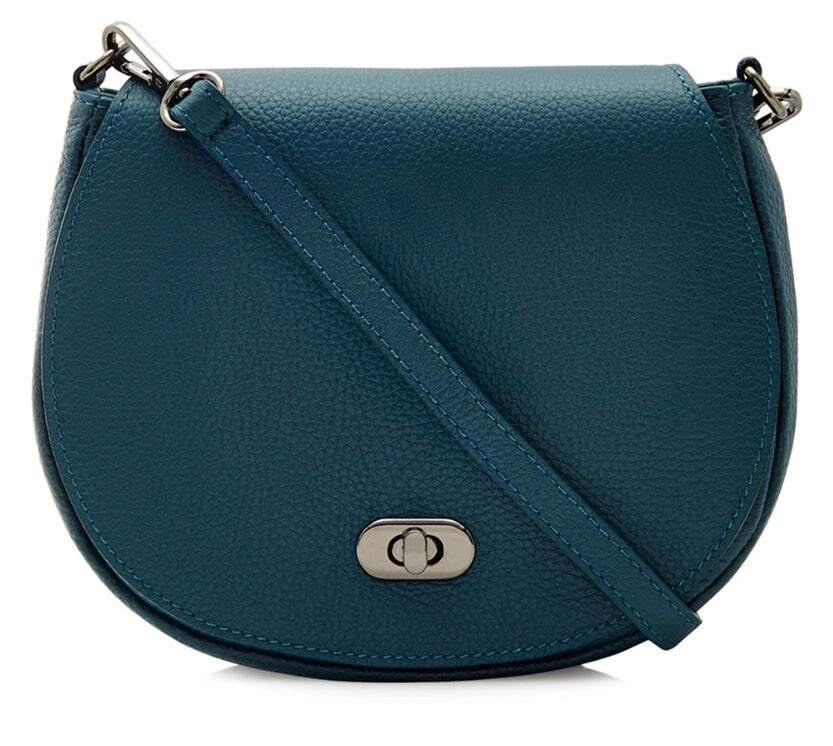 Teal Leather Satchel Bag STUDIO TEW