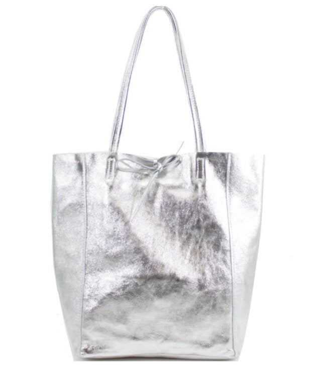 Metallic Leather Shopper Bag - Harmony STUDIO TEW