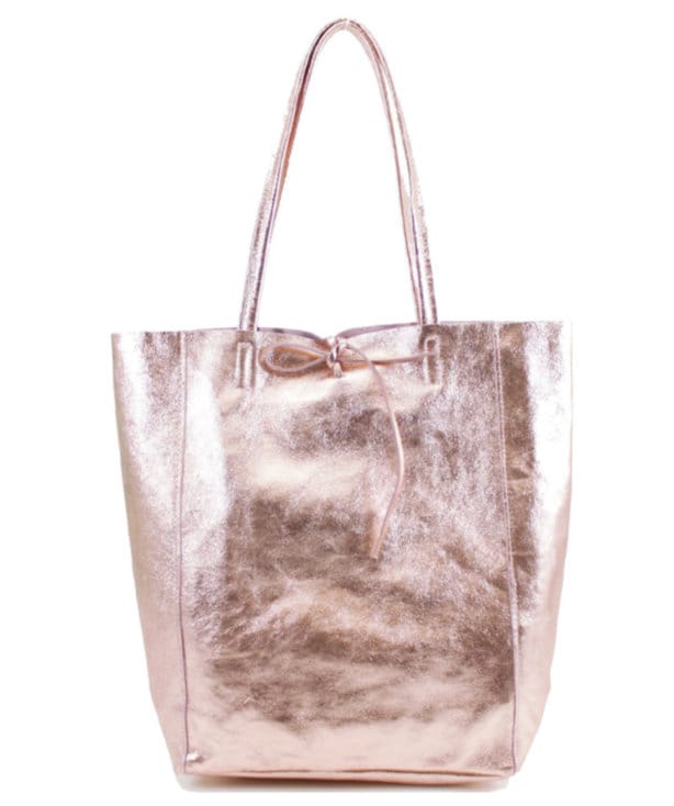 Metallic Leather Shopper Bag - Harmony STUDIO TEW