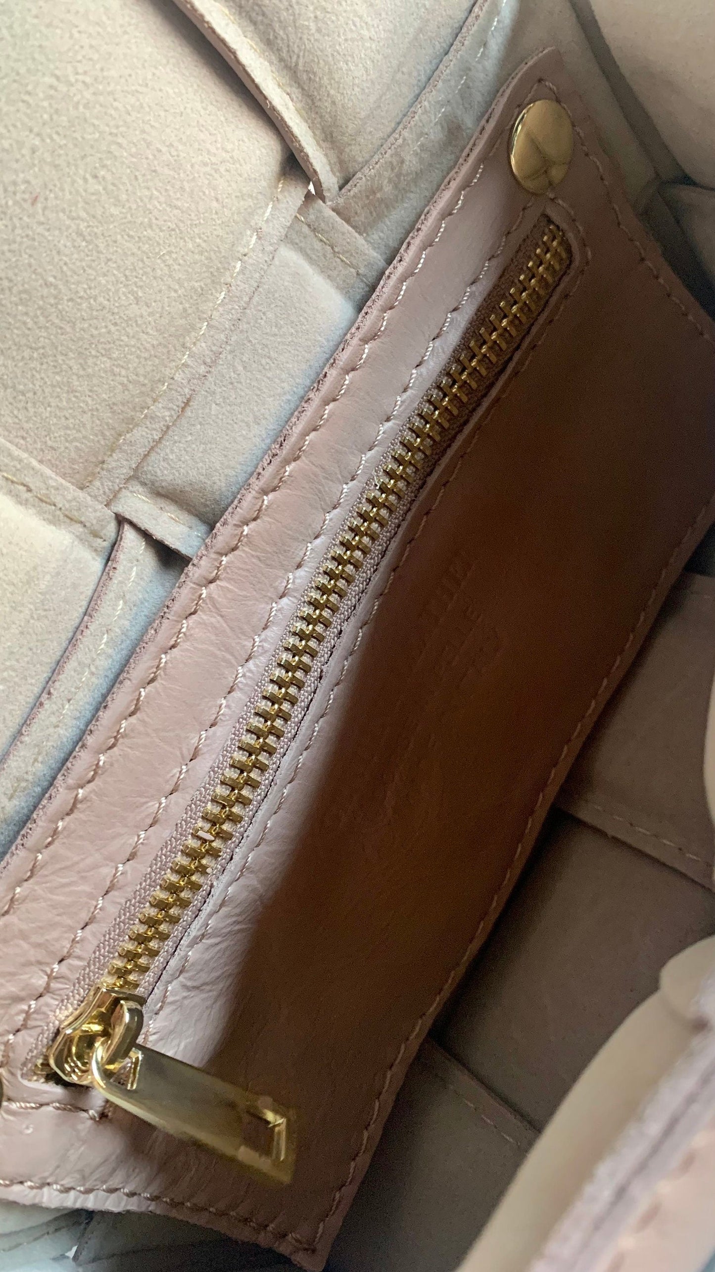 Pale Pink Leather Weaved Bag - London STUDIO TEW