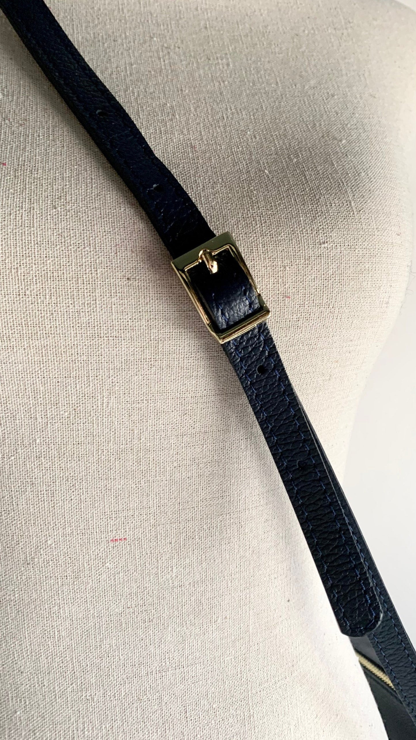 Navy Leather Crossbody Bag With Tassel - Darcy STUDIO TEW