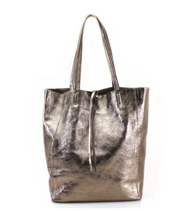 Metallic Leather Shopper Bag - Harmony STUDIO TEW