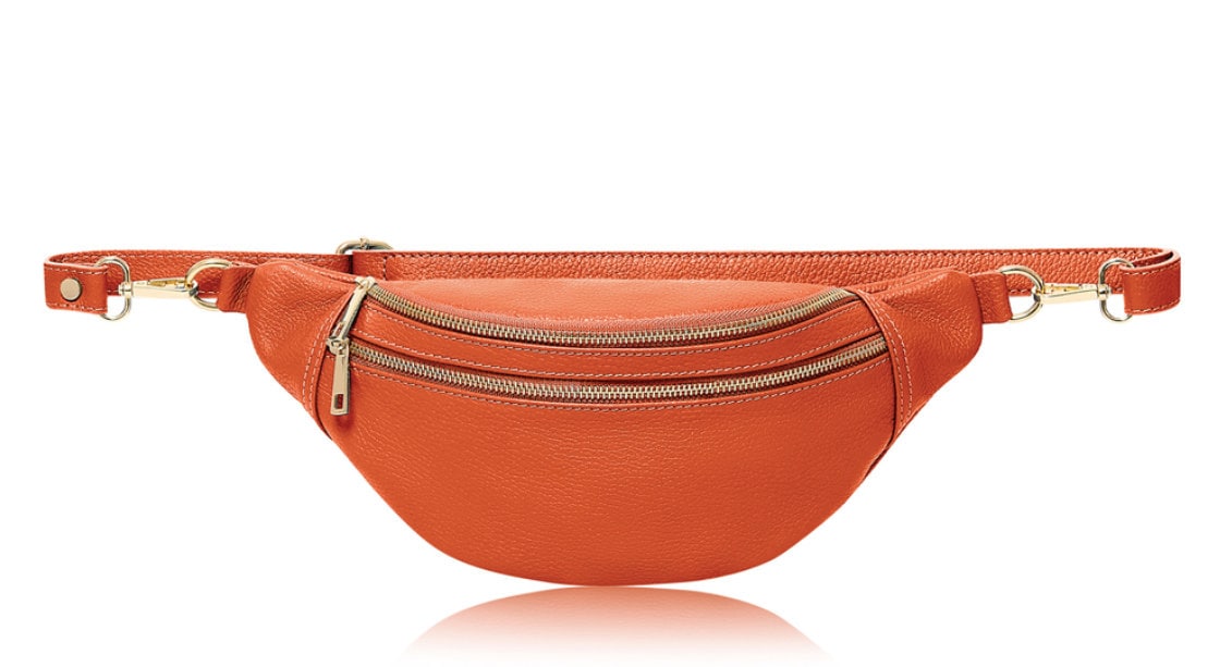Orange Leather Bag - Cecilia STUDIO TEW