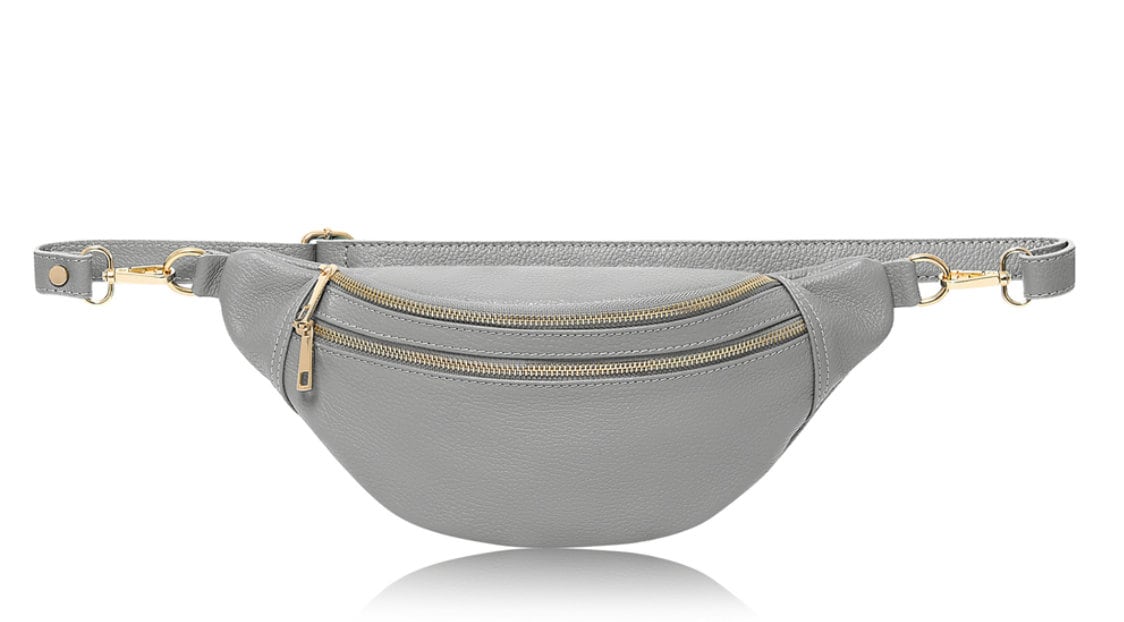 Light Grey Leather Bag - Cecilia STUDIO TEW