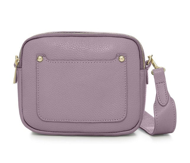Lilac Leather Double Zip Bag - Victoria STUDIO TEW