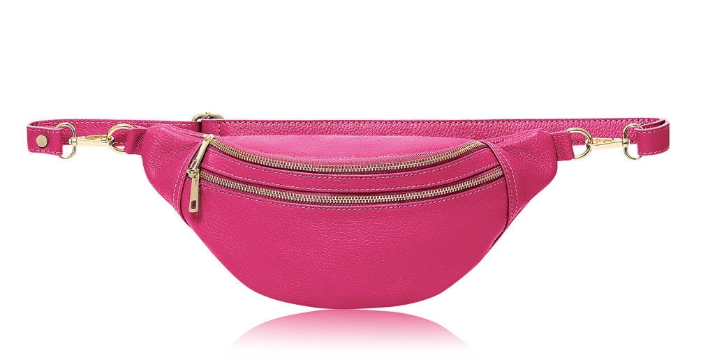 Fuchsia Leather Bag - Cecilia STUDIO TEW