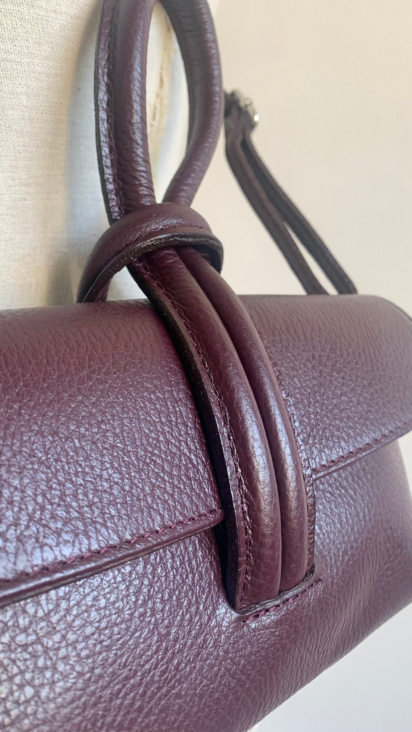 Burgundy Leather Clutch Bag Crossbody Bag STUDIO TEW