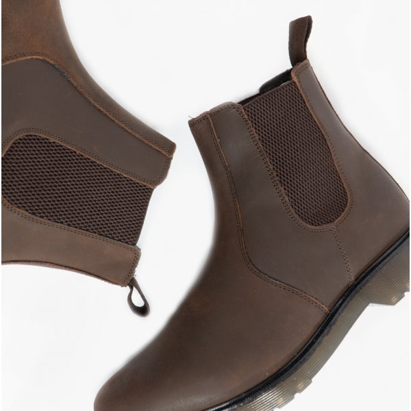 STB ELLIS Unisex Leather Air Cushioned Dealer Boots Waxy Brown