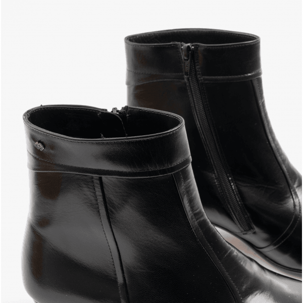 Club Cubano EMMANUEL Mens Smooth Leather Cuban Heel Boots Black
