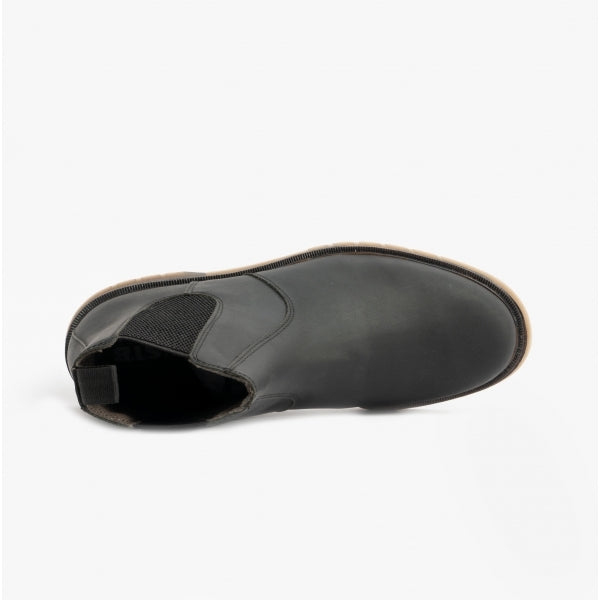 STB ELLIS Unisex Leather Air Cushioned Dealer Boots Waxy Black