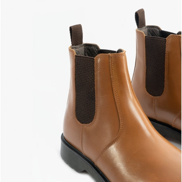 STB ELLIS Unisex Leather Air Cushioned Dealer Boots Tan