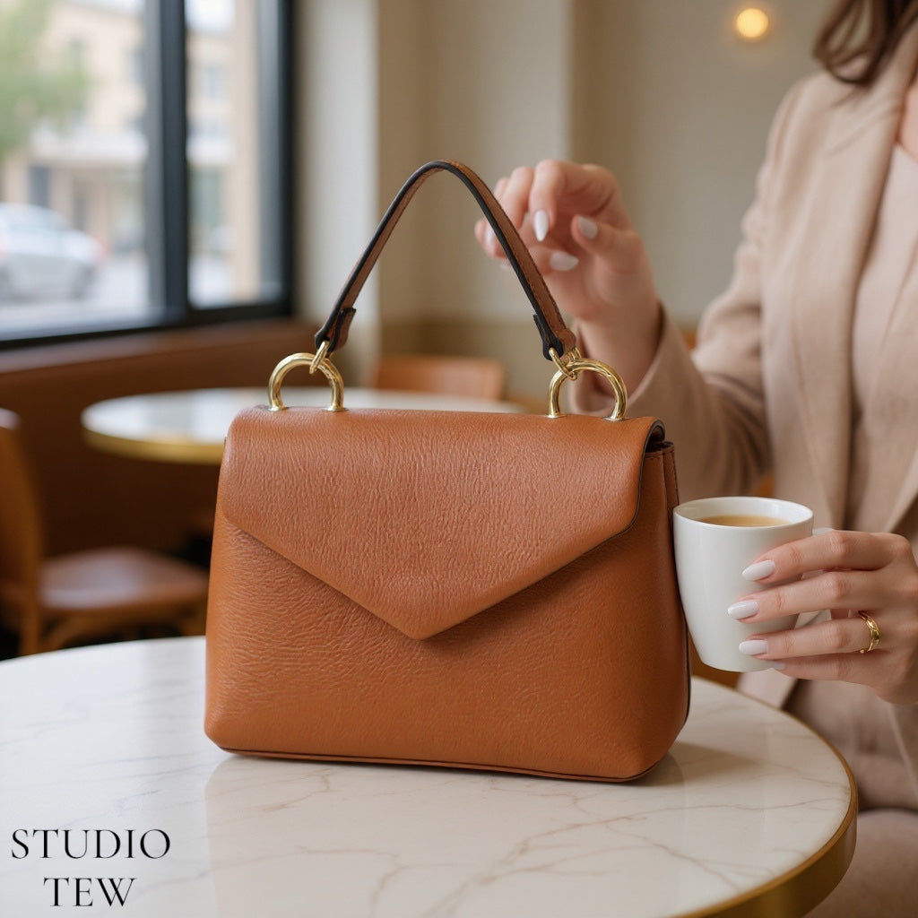 Tan Multiway Bag With Chain Handle - Kate