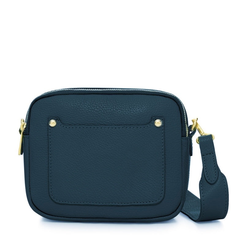 Teal Leather Double Zip Bag - Victoria