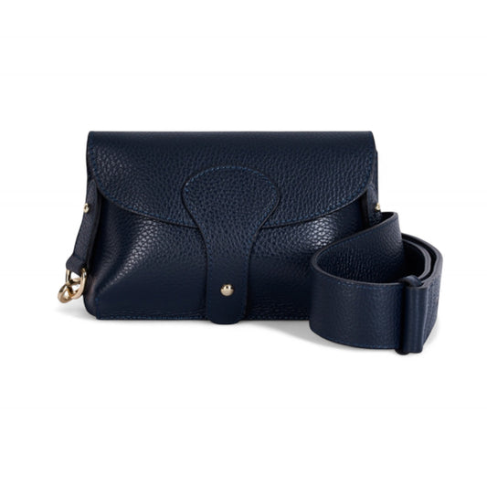 Navy Leather Compact Crossbody Bag - Vogue STUDIO TEW