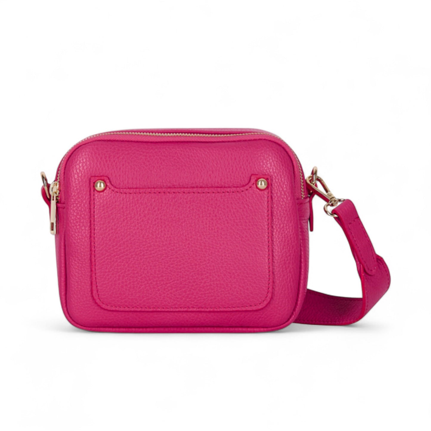 Sac Double Zip en Cuir Fuchsia - Victoria