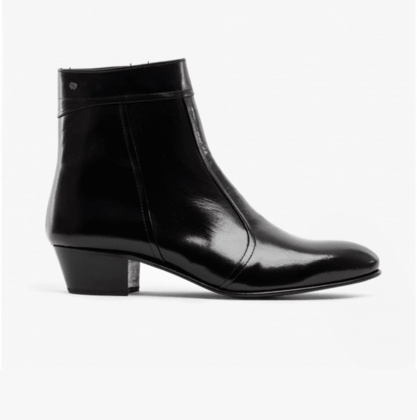 Club Cubano EMMANUEL Mens Smooth Leather Cuban Heel Boots Black