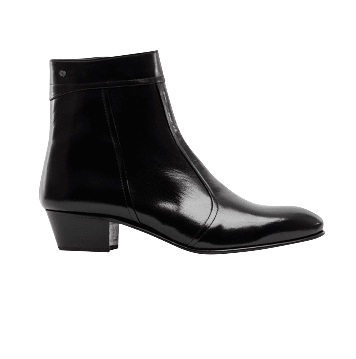 Club Cubano EMMANUEL Mens Smooth Leather Cuban Heel Boots Black