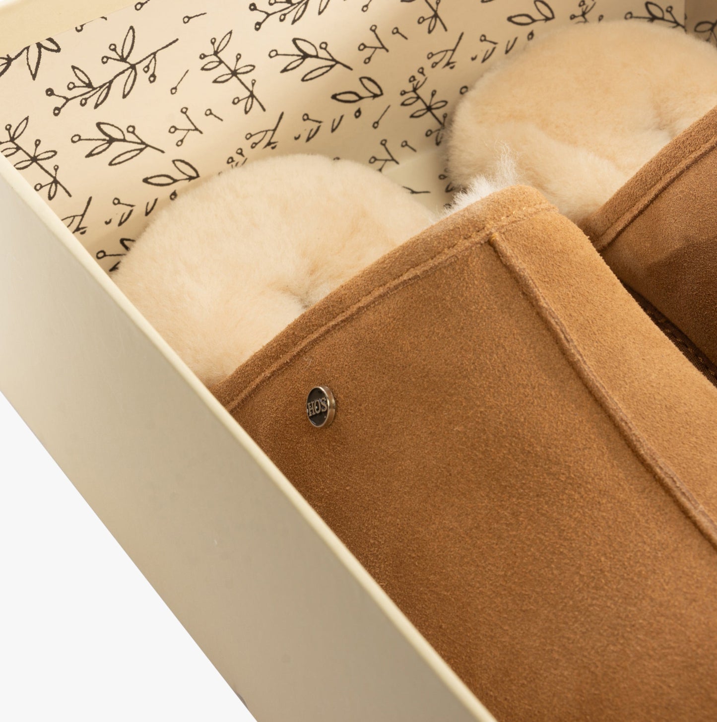 HOS Sheepskin EDWIN Mens Slippers Chestnut