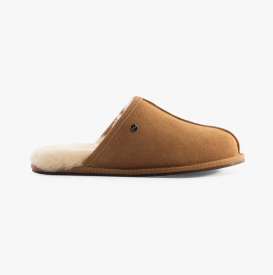 HOS Sheepskin EDWIN Mens Slippers Chestnut