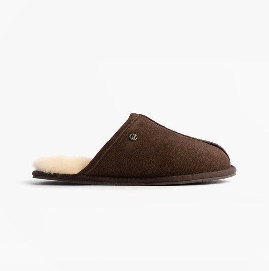 HOS Sheepskin EDWIN Mens Slippers Espresso