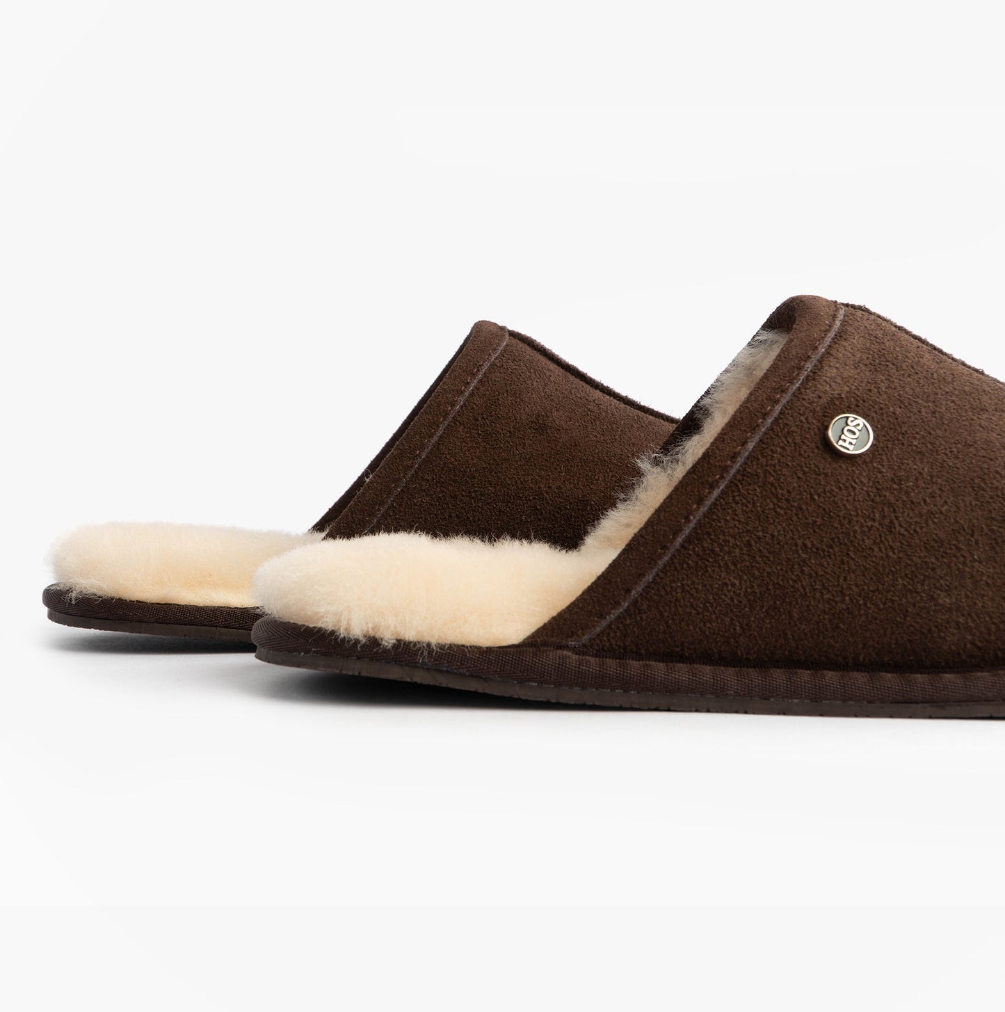 HOS Sheepskin EDWIN Mens Slippers Espresso