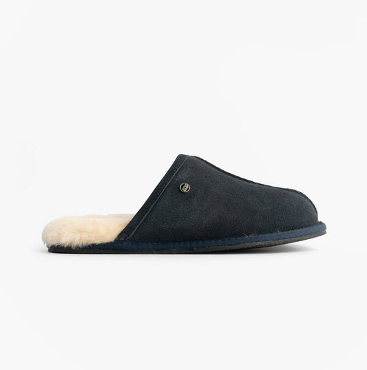 HOS Sheepskin EDWIN Mens Slippers Navy