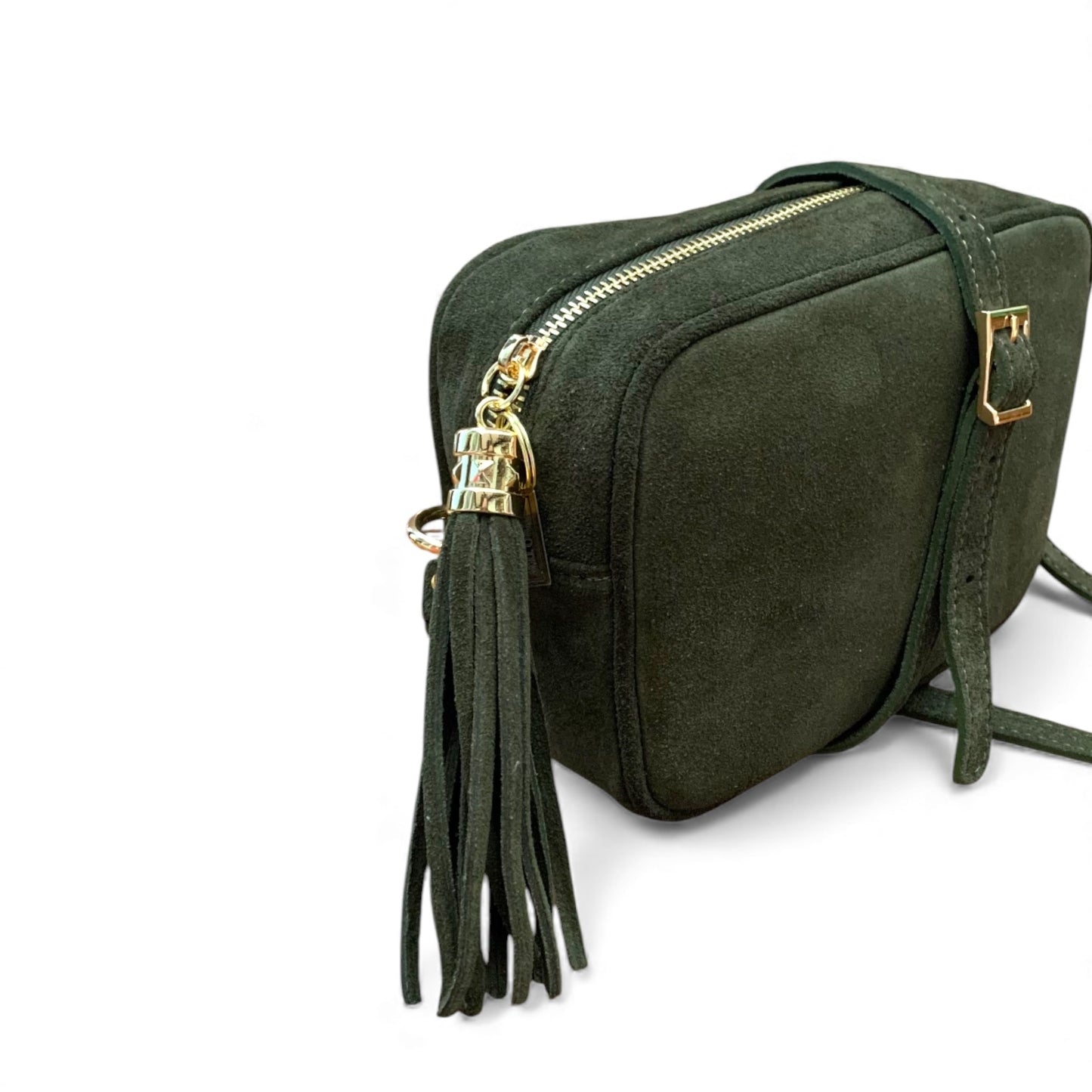 Sac bandoulière en daim vert olive