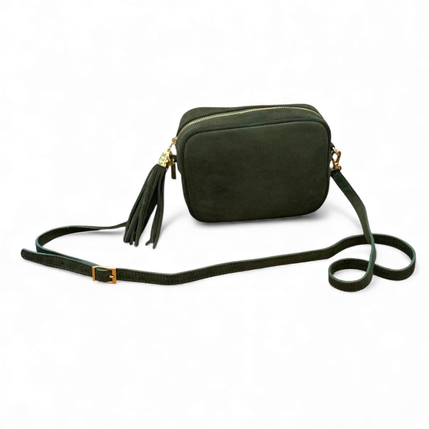 Sac bandoulière en daim vert olive