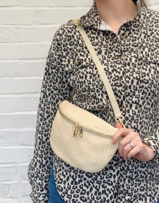 Woven Raffia Bum Bag In Numerous Colours - Rosie