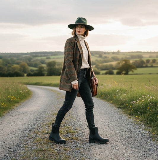 Mud Dogs Womens Ankle Neoprene Wellies Black