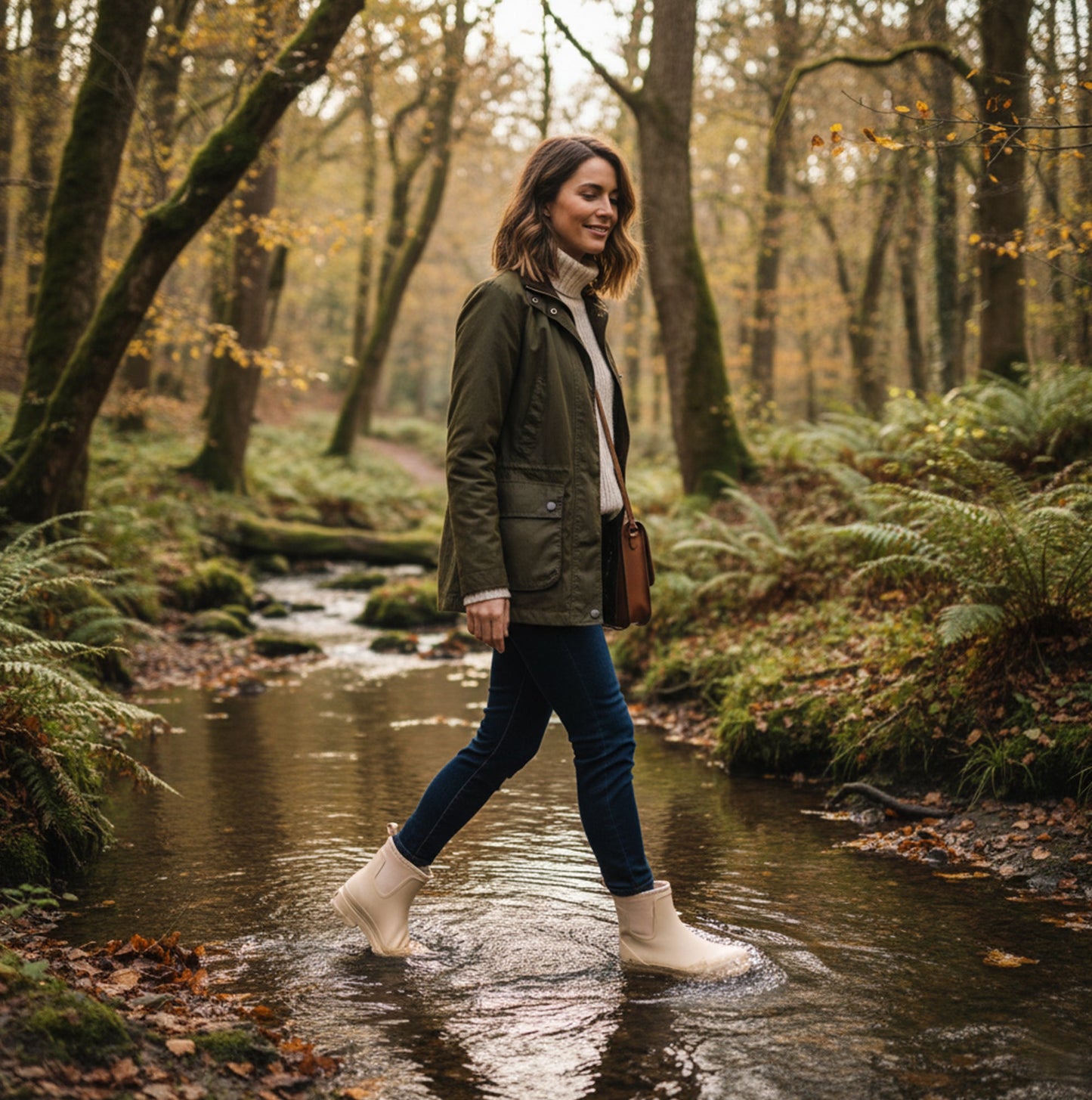 Mud Dogs Womens Ankle Neoprene Wellies Mushroom