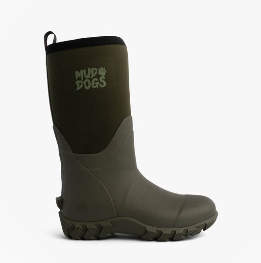 Mud Dogs RUTLAND MID Unisex Neoprene Wellies Olive