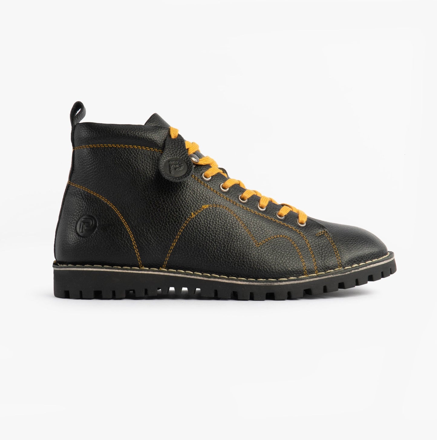 Popps 1961 MOD Mens Leather Monkey Boots Black