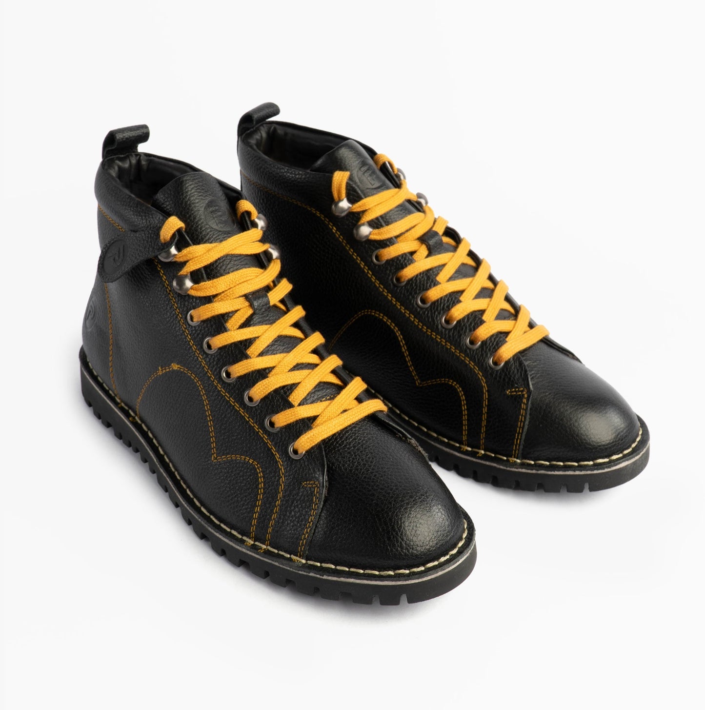Popps 1961 MOD Mens Leather Monkey Boots Black